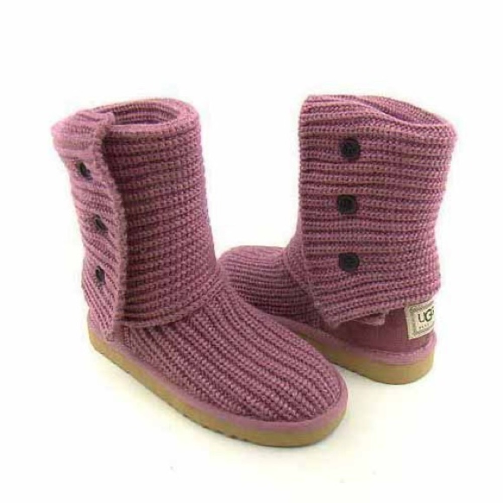 UGG Raspberry Classic Cardy Knit Boot